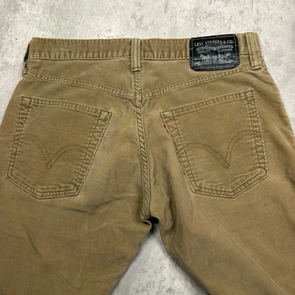 Levis 514 Jeans Mens 31X30 Beige Corduroy Slim Straight Leg Casual Preppy Denim